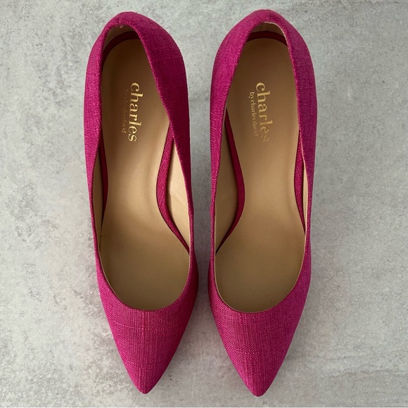 Charles by Charles David Plateau Magenta Linen Pumps, 9 NWOT - Picture 6 of 8
